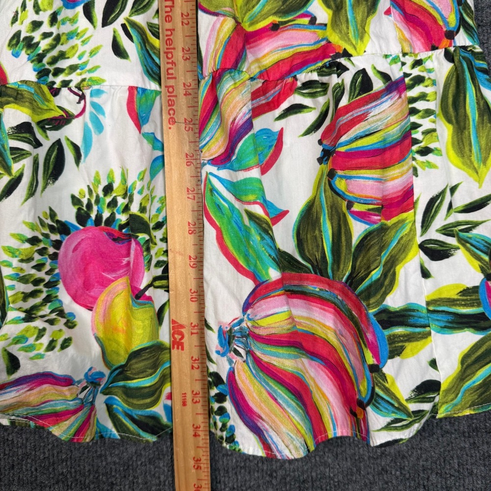 Maude Vivante Ada Skirt Banana Pops Tropical Fruit Tiered Cotton Maxi Skirt Sz M - Picture 7 of 9